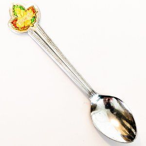 Vintage MAPLE LEAF MONTREAL Collectible Spoon Canada Memorabilia Quebec Gold